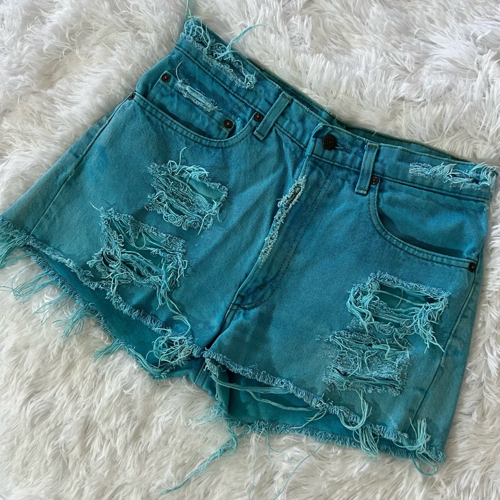 Vintage Teal Levi’s Cutoffs